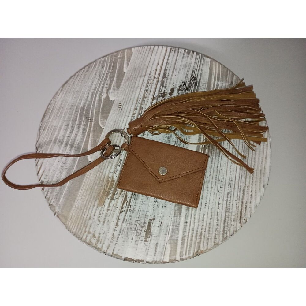 STEVE MADDEN, Brown Leather Key Holder and Coin Purse with Tassle